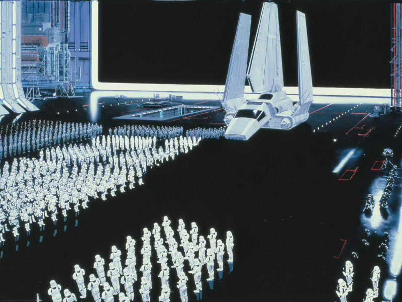 Illustration for article titled AsĂ se hicieron los matte paintings de la primera trilogĂa de Star Wars